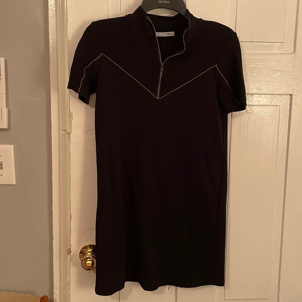 Navy blue dress/tunic with metal zipper
